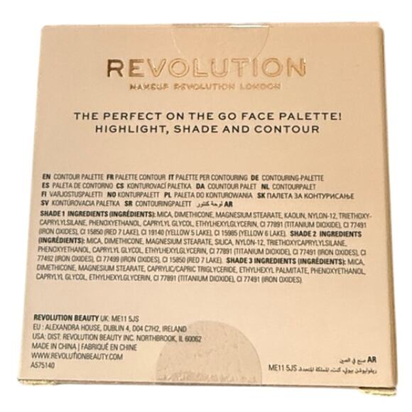 Revolution Contour Powder Compact, Highlight, Shade & Contour, Fair Palette, NWT - Picture 3 of 3
